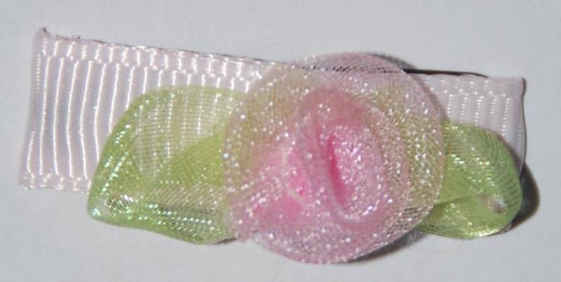 Lys rosa hårspenne med rose 303 AO, Den lille prikken over i'en